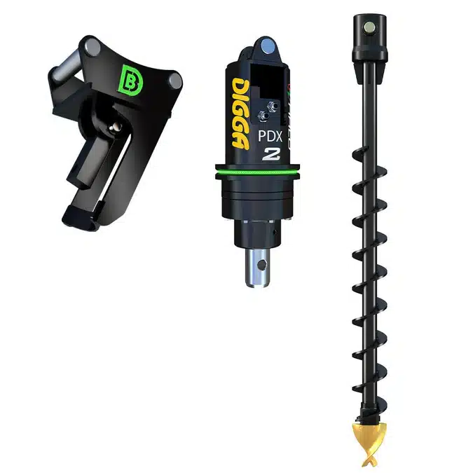 PDXH2 Halo Auger Package C/W Double Pin Cradle Hitch, 1.5-3.2t mini excavators